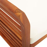 3-Seater Garden Bench with Cushion 150 cm Solid Acacia Wood - Rear View