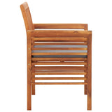 Garden Dining Chair with Cushion Solid Acacia Wood - Side View