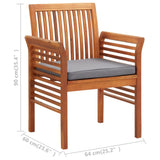 Garden Dining Chair with Cushion Solid Acacia Wood - Close-Up Angle