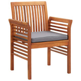 Garden Dining Chairs with Cushions 2 pcs Solid Acacia Wood - Front View
