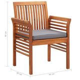 Garden Dining Chairs with Cushions 2 pcs Solid Acacia Wood - Low Angle