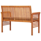 2-Seater Garden Bench with Cushion 120 cm Solid Acacia Wood - Top-Down View
