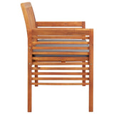 3-Seater Garden Bench with Cushion 150 cm Solid Acacia Wood - Side View