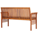 3-Seater Garden Bench with Cushion 150 cm Solid Acacia Wood - Top-Down View