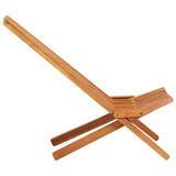 Folding Outdoor Lounge Chair Solid Acacia Wood - Side View