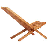 Folding Outdoor Lounge Chair Solid Acacia Wood - Top-Down View