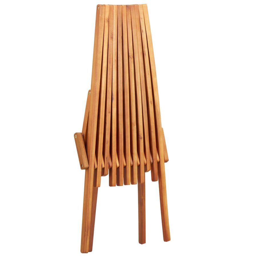 Folding Outdoor Lounge Chair Solid Acacia Wood