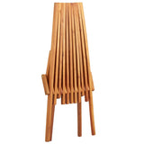 Folding Outdoor Lounge Chairs 2 pcs Solid Acacia Wood - Rear View