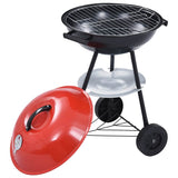 Portable XXL Charcoal Kettle BBQ Grill with Wheels 44 cm - Top-Down View