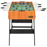 Folding Football Table 121x61x80 cm Light Brown - Side View