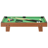 3 Feet Mini Pool Table 92x52x19 cm Brown and Green - Front View