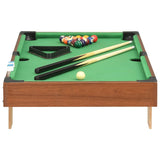 3 Feet Mini Pool Table 92x52x19 cm Brown and Green - Side View