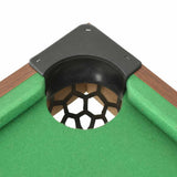3 Feet Mini Pool Table 92x52x19 cm Brown and Green - Close-Up Angle