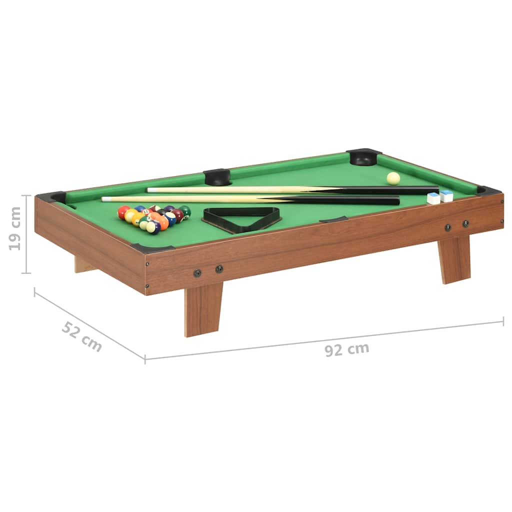 3 Feet Mini Pool Table 92x52x19 cm Brown and Green