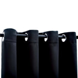 Blackout Curtains with Metal Rings 2 pcs Black 140x245 cm - Top-Down View