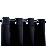Blackout Curtain with Metal Rings Black 290x245 cm - Side View