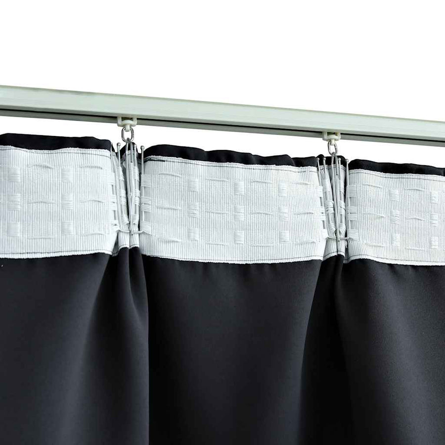 Blackout Curtains with Hooks 2 pcs Black 140x245 cm