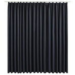 Blackout Curtain with Hooks Black 290x245 cm