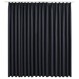Blackout Curtain with Hooks Black 290x245 cm - Front View