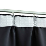 Blackout Curtain with Hooks Black 290x245 cm