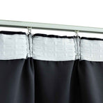 Blackout Curtain with Hooks Black 290x245 cm
