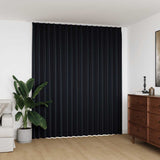 Blackout Curtain with Hooks Black 290x245 cm