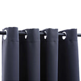 Blackout Curtains with Metal Rings 2 pcs Anthracite 140x245 cm - Side View