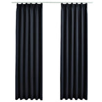 Blackout Curtains with Hooks 2 pcs Anthracite 140x245 cm