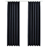 Blackout Curtains with Hooks 2 pcs Anthracite 140x245 cm - Front View