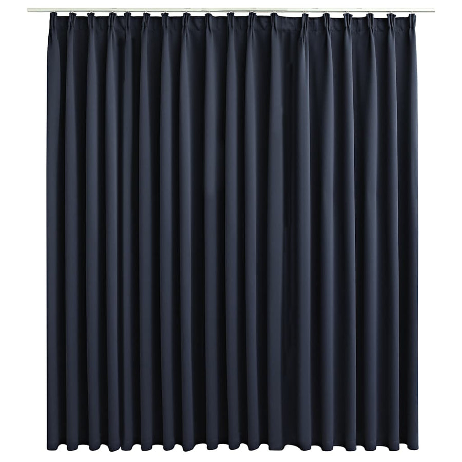 Blackout Curtain with Hooks Anthracite 290x245 cm