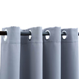 Blackout Curtains with Metal Rings 2 pcs Grey 140x245 cm