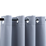 Blackout Curtain with Metal Rings Grey 290x245 cm - Top-Down View