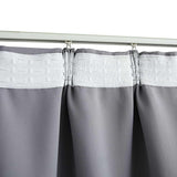 Blackout Curtains with Hooks 2 pcs Grey 140x245 cm - Top-Down View