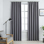 Blackout Curtains with Hooks 2 pcs Grey 140x245 cm