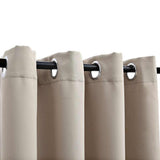 Blackout Curtains with Metal Rings 2 pcs Beige 140x245 cm
