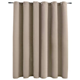 Blackout Curtain with Metal Rings Beige 290x245 cm - Front View