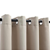 Blackout Curtain with Metal Rings Beige 290x245 cm - Side View
