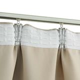 Blackout Curtains with Hooks 2 pcs Beige 140x245 cm - Side View