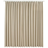 Blackout Curtain with Hooks Beige 290x245 cm - Front View