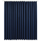 Blackout Curtain with Hooks Blue 290x245 cm