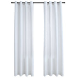 Blackout Curtains with Metal Rings 2 pcs Off White 140x225 cm - Front View