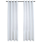 Blackout Curtains with Metal Rings 2 pcs Off White 140x245 cm - Front View