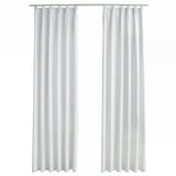 Blackout Curtains with Hooks 2 pcs Off White 140x225 cm