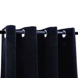 Blackout Curtain with Metal Rings Velvet Black 290x245 cm - Top-Down View