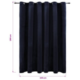 Blackout Curtain with Metal Rings Velvet Black 290x245 cm