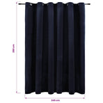 Blackout Curtain with Metal Rings Velvet Black 290x245 cm