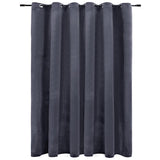 Blackout Curtain with Metal Rings Velvet Anthracite 290x245 cm - Front View