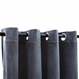 Blackout Curtain with Metal Rings Velvet Anthracite 290x245 cm - Top-Down View