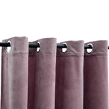 Blackout Curtains with Rings 2 pcs Velvet Antique Pink 140x245 cm - Side View