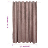 Blackout Curtain with Metal Rings Velvet Antique Pink 290x245 cm - Close-Up Angle